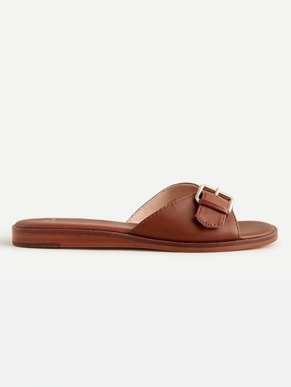 J.Crew Gretchen buckle slides in vachetta leather Brown Size 11